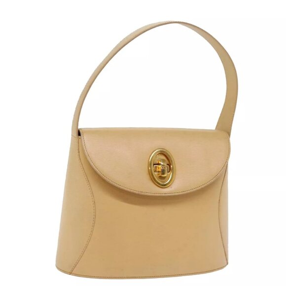 Christian Dior Hand Bag Leather Beige Auth 77004 - Picture 1 of 16